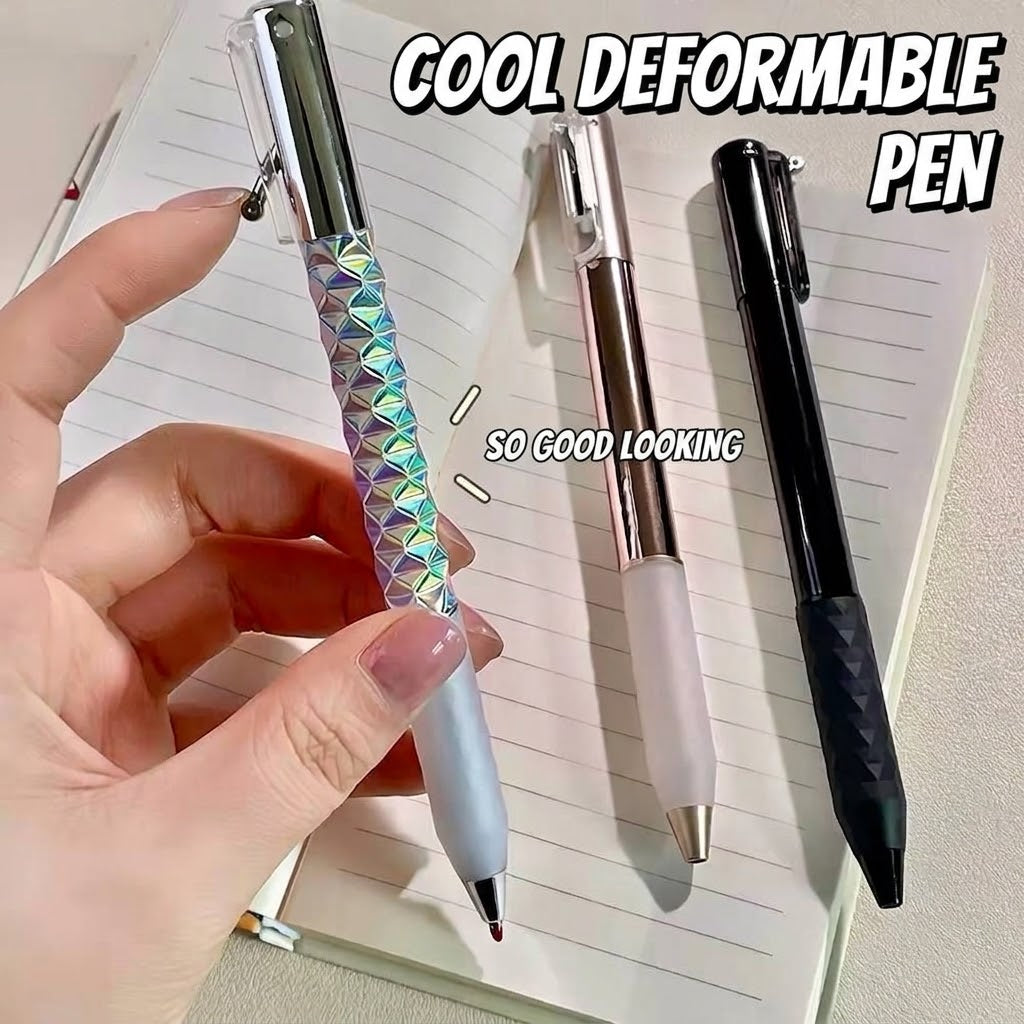 3D Diamond Geometric Deformable Fidget Gel Pen