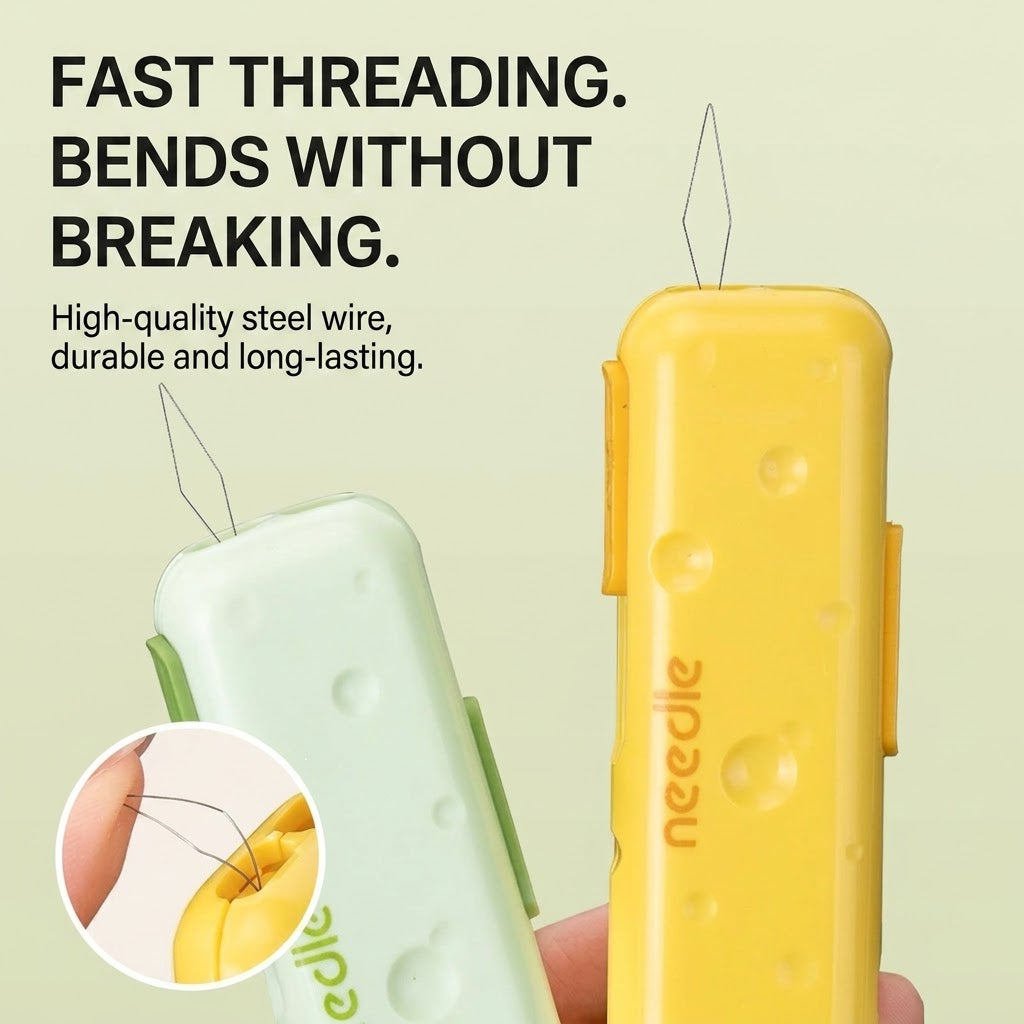 Automatic Needle Threader & Seam Ripper with Built-In Magnetic Storage