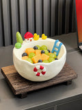 Ceramic Swimming Pool Fruit Bowl Set with Forks