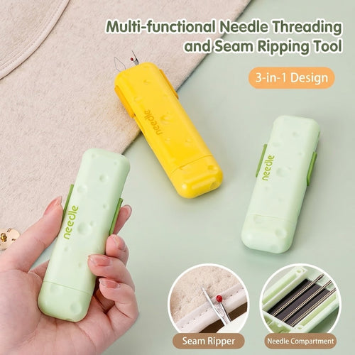 Automatic Needle Threader & Seam Ripper with Built-In Magnetic Storage