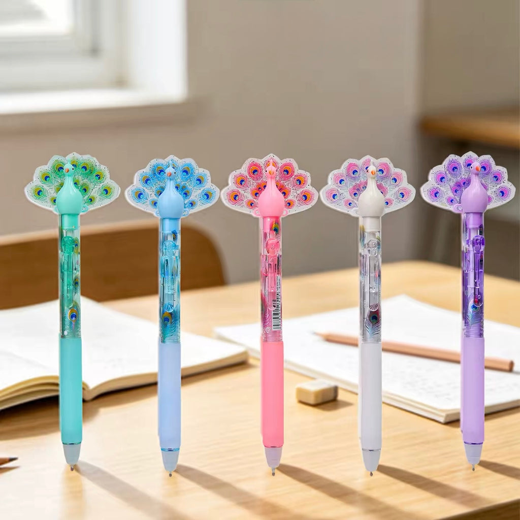Peacock Press Gel Pens Set – Quick-Drying Black Ink Pens