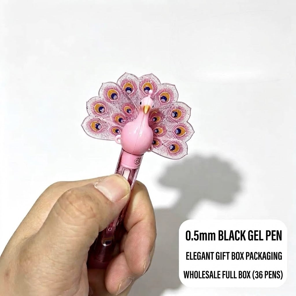 Peacock Press Gel Pens Set – Quick-Drying Black Ink Pens
