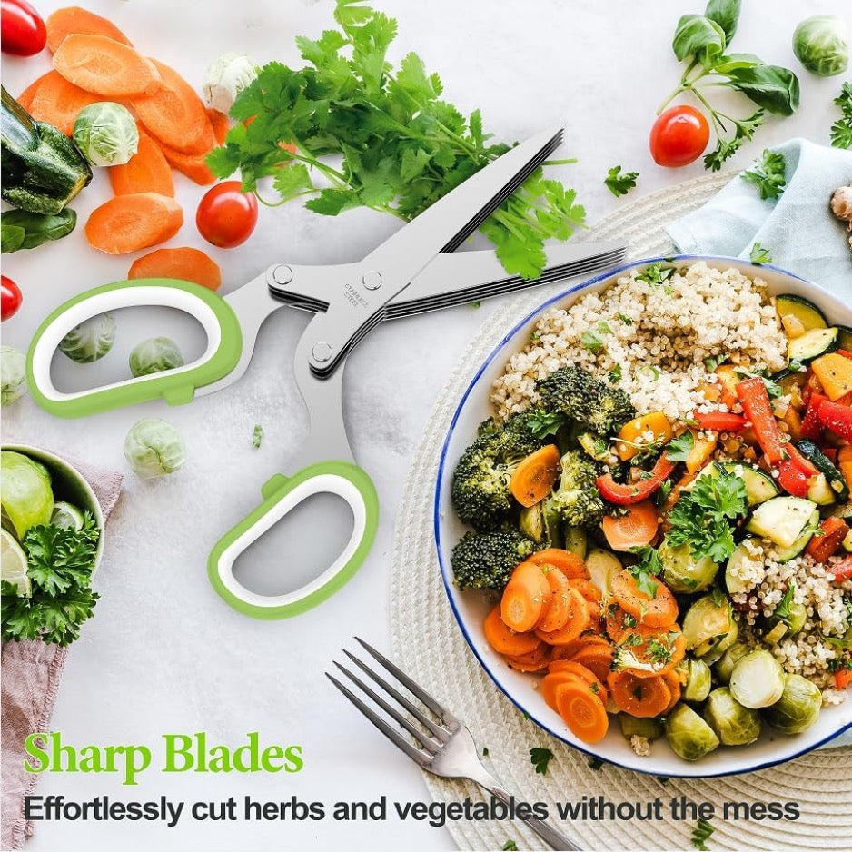 Multi-Blade Herb Shears & Cutter Tool For Kitchen