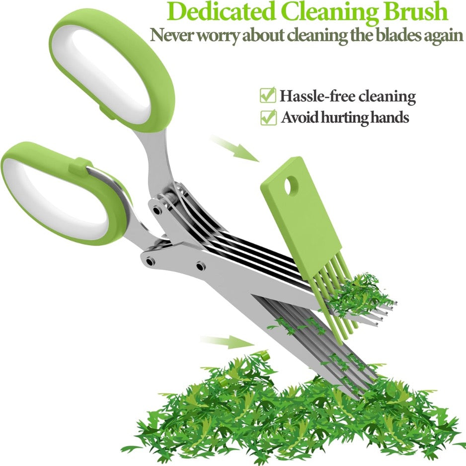 Multi-Blade Herb Shears & Cutter Tool For Kitchen