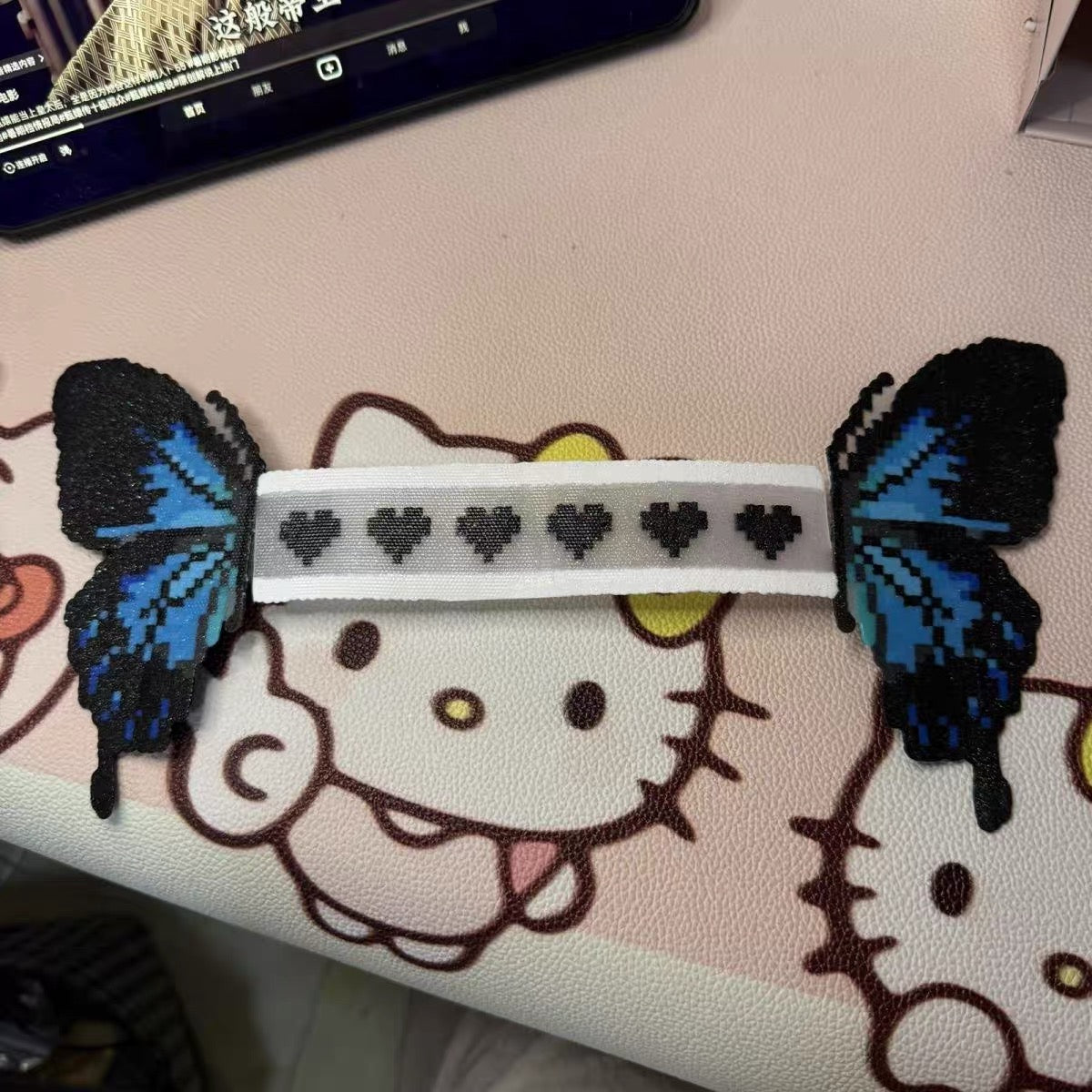 Handmade Butterfly Pixel Bracelet with Concert Strap.