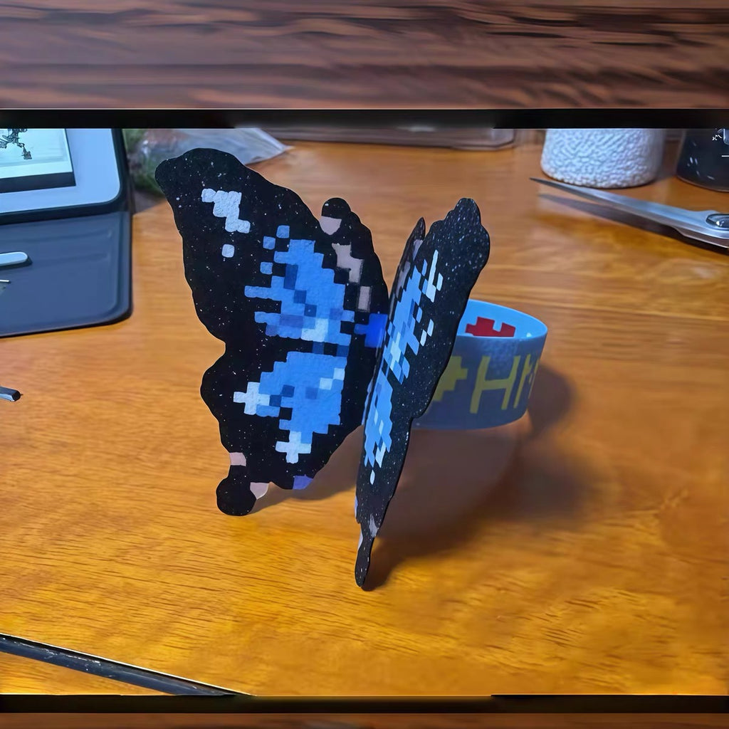 Handmade Butterfly Pixel Bracelet with Concert Strap.