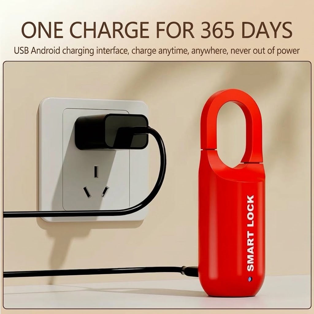 Smart Keyless Fingerprint Padlock USB & Rechargeable