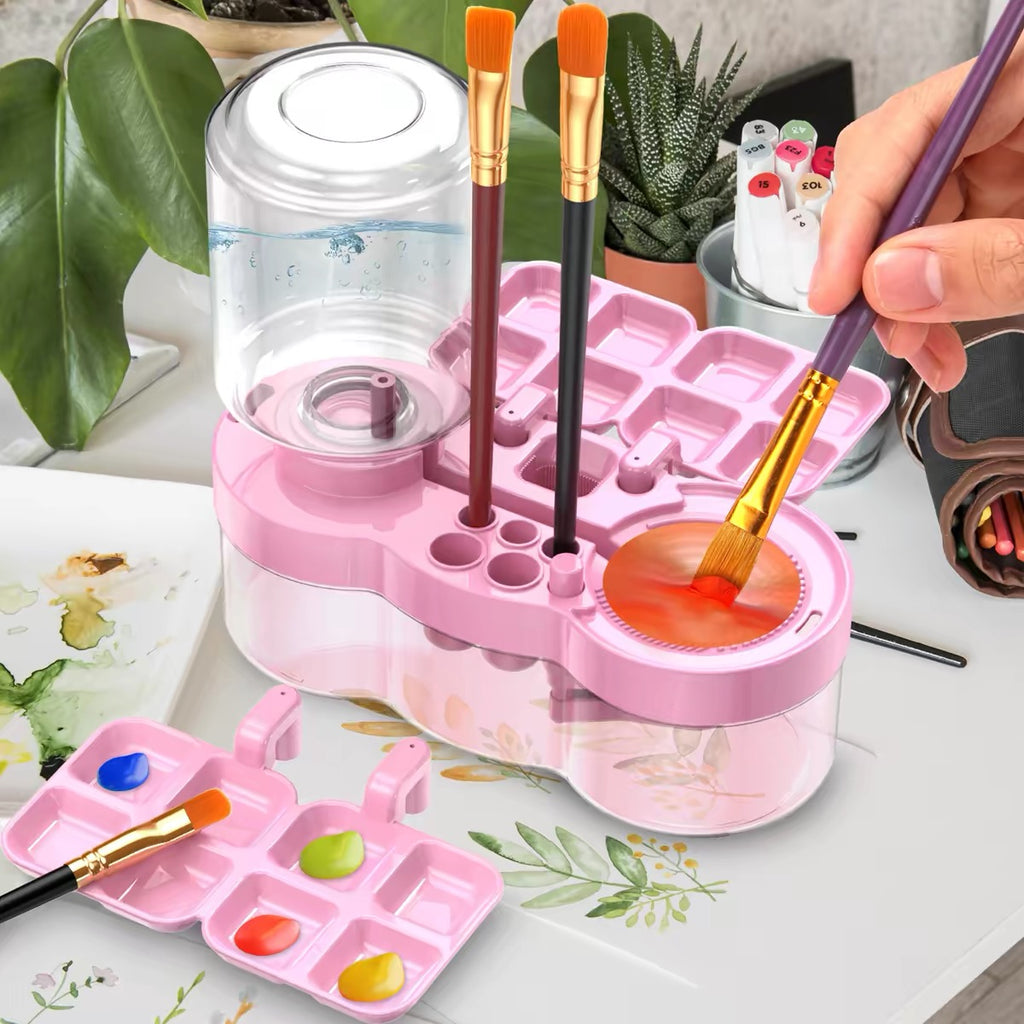 Multifunctional Paint Brush Rinser & Paint Tray Organizer