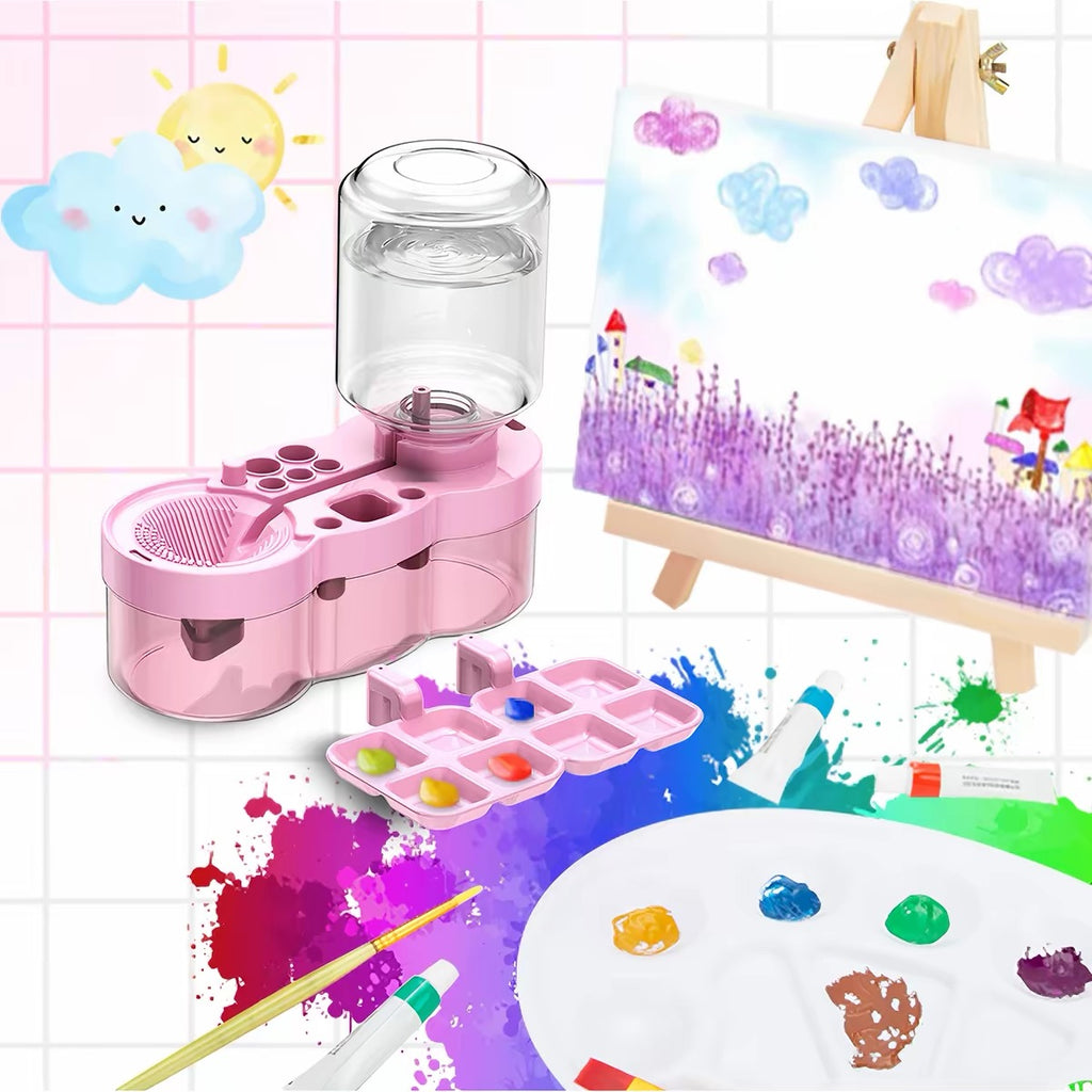Multifunctional Paint Brush Rinser & Paint Tray Organizer