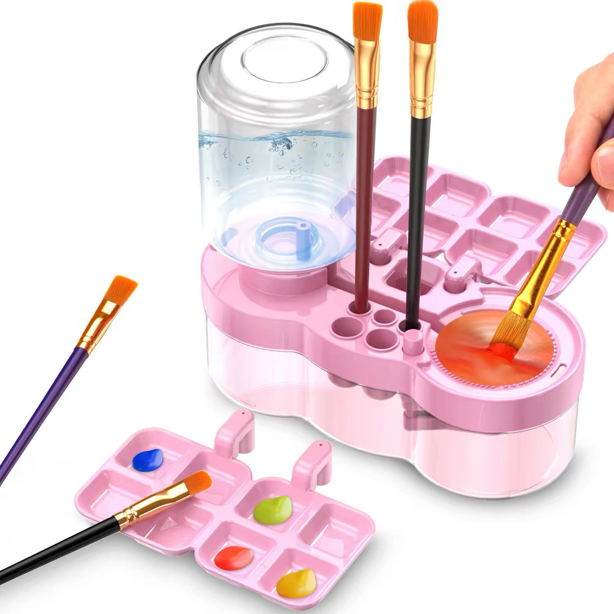 Multifunctional Paint Brush Rinser & Paint Tray Organizer