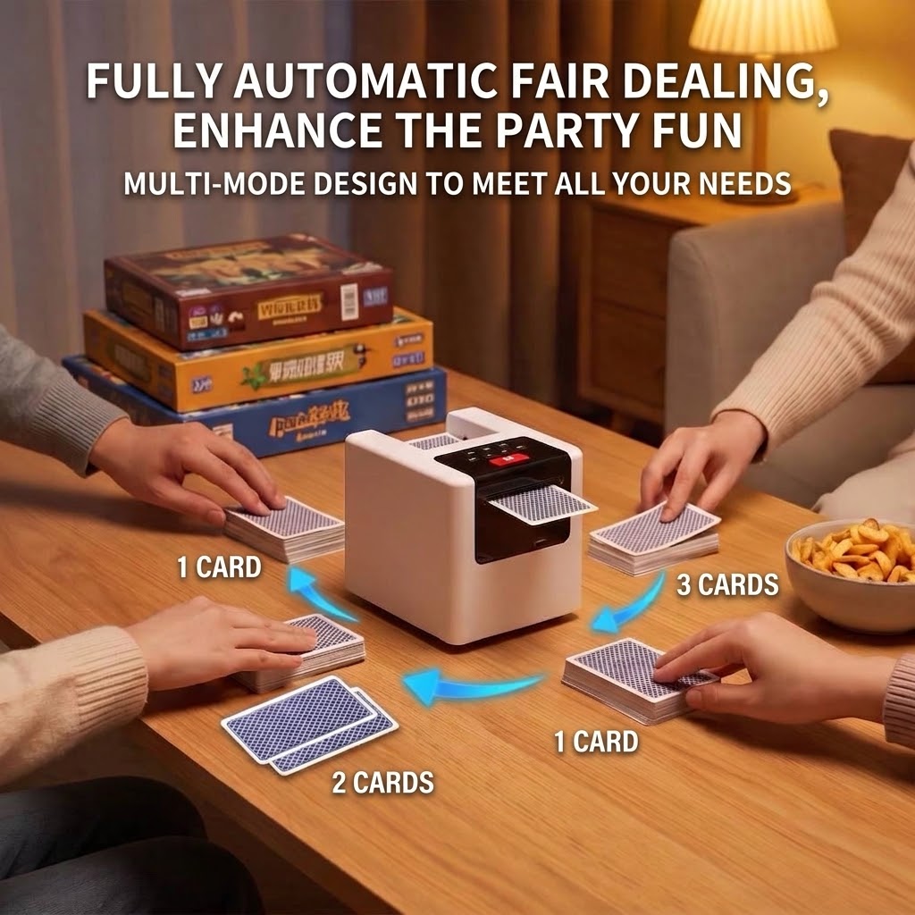 Automatic Playing Card Dealer – 360° Rotating USB Charging Cable